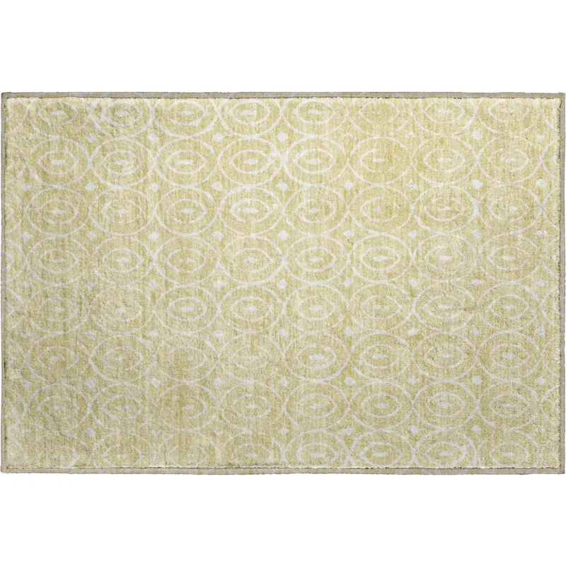 Luxury Washable Indoor/Outdoor The Reserve Wheat 1\'8\" x 2\'6\" Rug