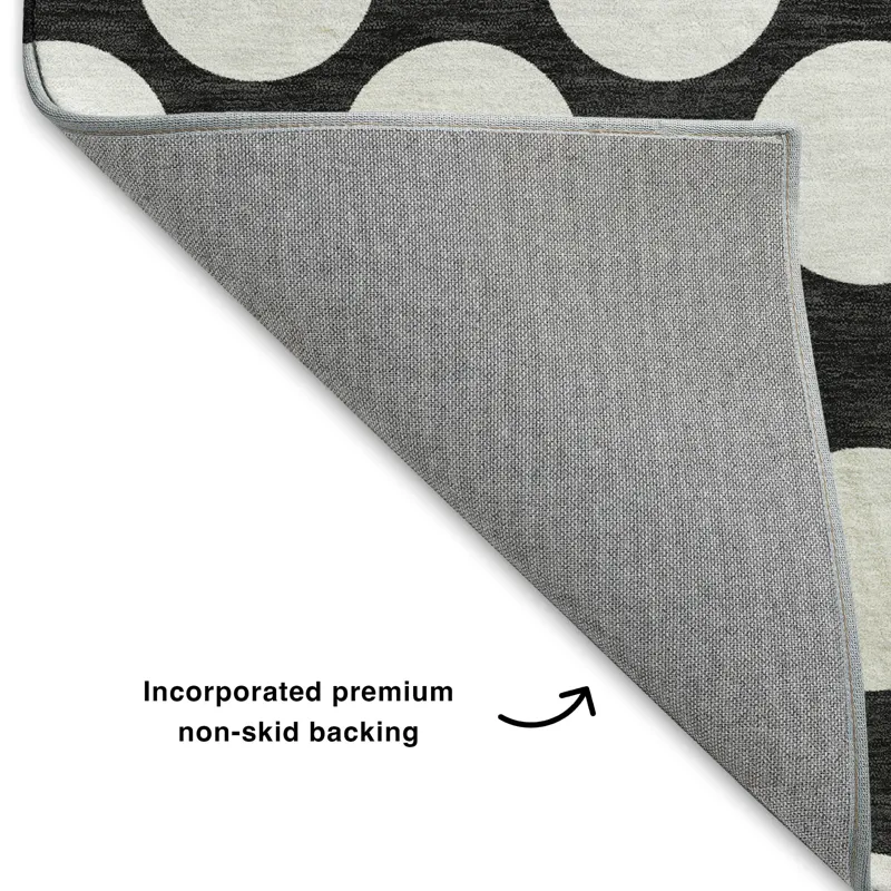 Luxury Washable Indoor/Outdoor The Reserve Black 9\' x 12\' Rug