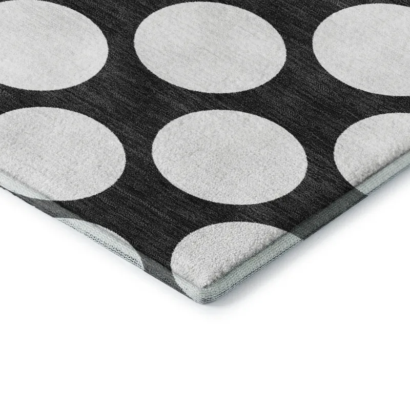 Luxury Washable Indoor/Outdoor The Reserve Black 9\' x 12\' Rug