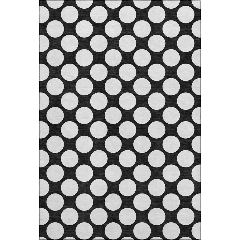 Luxury Washable Indoor/Outdoor The Reserve Black 9\' x 12\' Rug