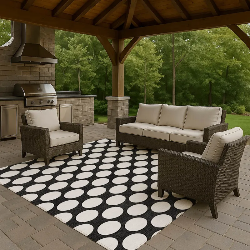 Luxury Washable Indoor/Outdoor The Reserve Black 9\' x 12\' Rug