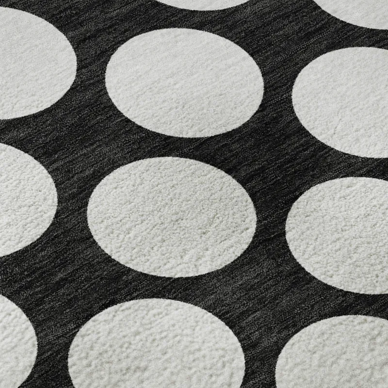 Luxury Washable Indoor/Outdoor The Reserve Black 9\' x 12\' Rug