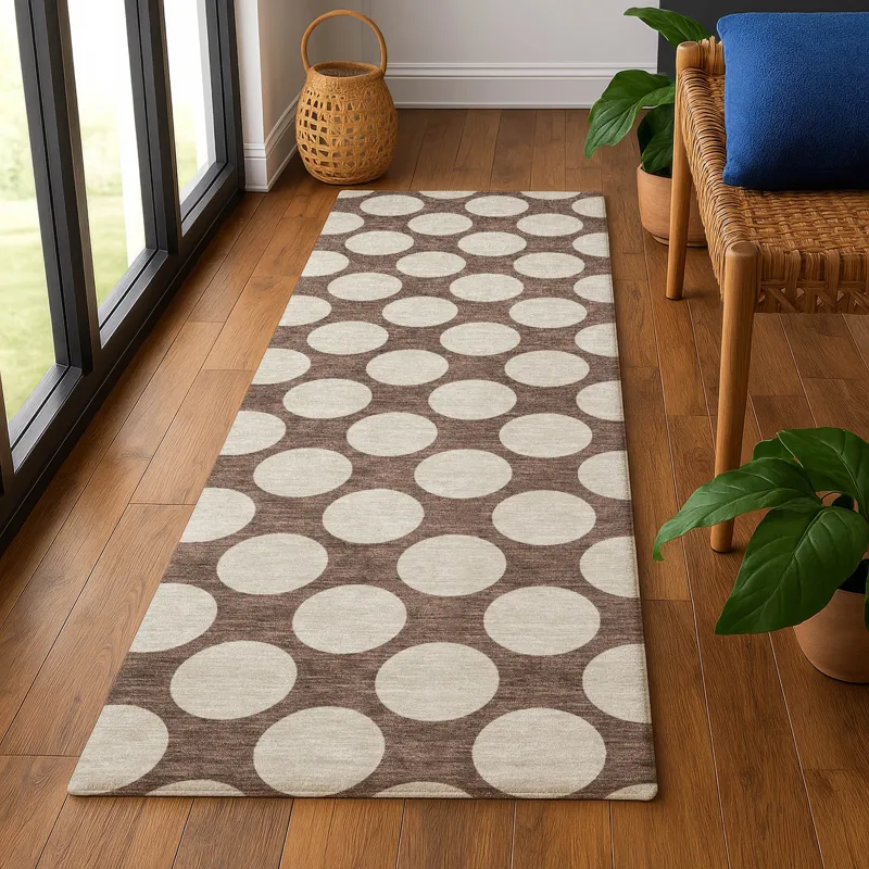 Luxury Washable Indoor/Outdoor The Reserve Coffee 2\'3\" x 7\'6\" Runner Rug