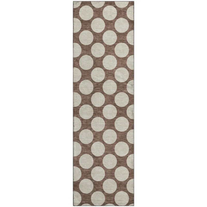 Luxury Washable Indoor/Outdoor The Reserve Coffee 2\'3\" x 7\'6\" Runner Rug