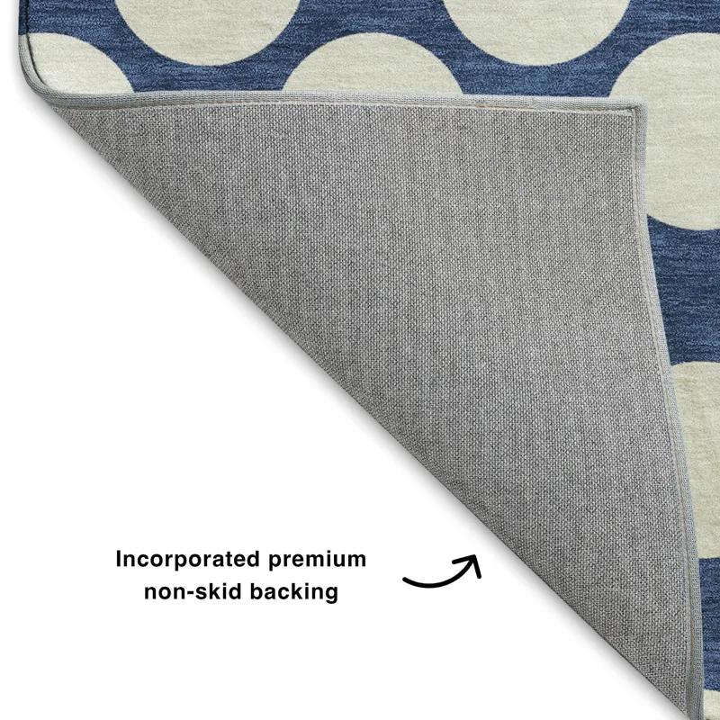 Luxury Washable Indoor/Outdoor The Reserve Navy 10\' x 14\' Rug
