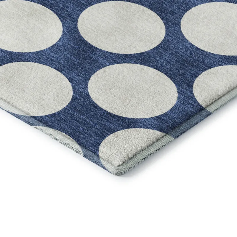 Luxury Washable Indoor/Outdoor The Reserve Navy 10\' x 14\' Rug