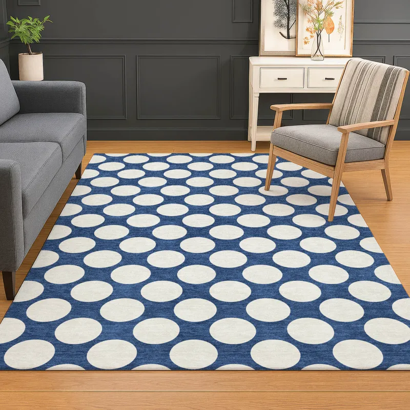 Luxury Washable Indoor/Outdoor The Reserve Navy 10\' x 14\' Rug