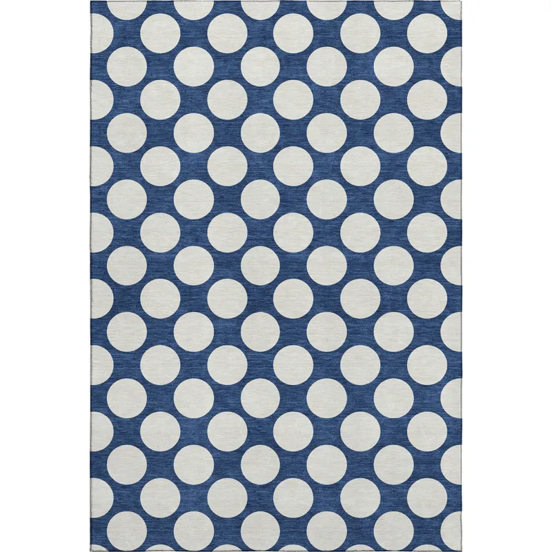 Luxury Washable Indoor/Outdoor The Reserve Navy 10\' x 14\' Rug