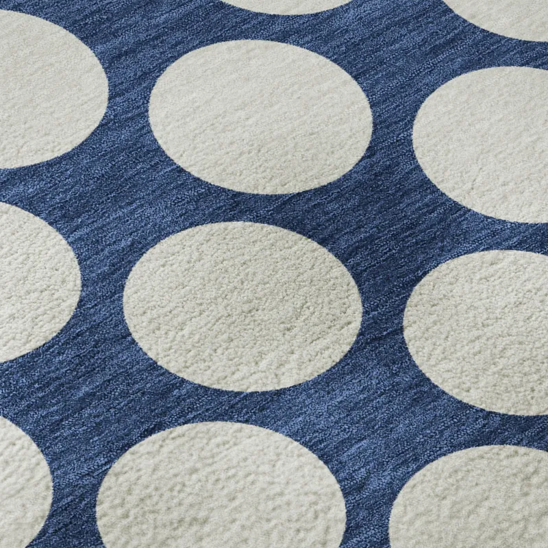 Luxury Washable Indoor/Outdoor The Reserve Navy 10\' x 14\' Rug