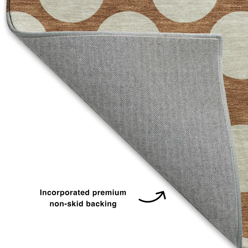 Luxury Washable Indoor/Outdoor The Reserve Paprika 3\' x 5\' Rug