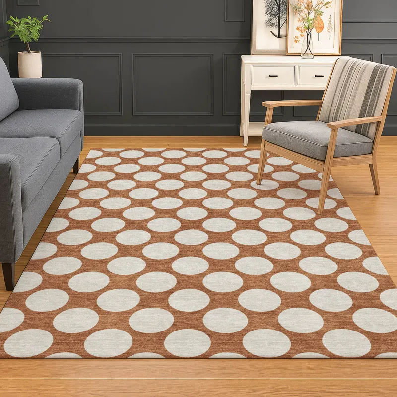 Luxury Washable Indoor/Outdoor The Reserve Paprika 3\' x 5\' Rug