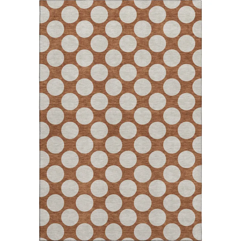 Luxury Washable Indoor/Outdoor The Reserve Paprika 3\' x 5\' Rug