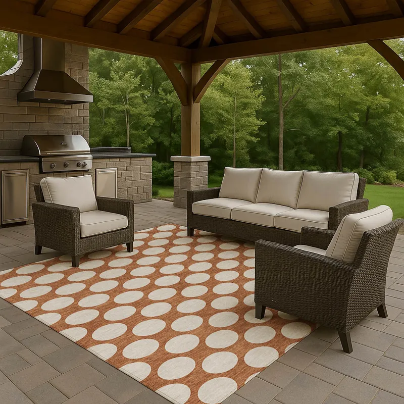 Luxury Washable Indoor/Outdoor The Reserve Paprika 3\' x 5\' Rug