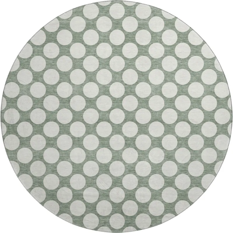 Luxury Washable Indoor/Outdoor The Reserve Sage 8\' x 8\' Round Rug