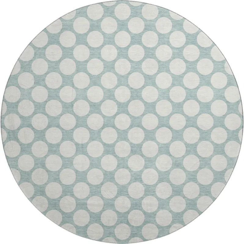 Luxury Washable Indoor/Outdoor The Reserve Seafoam 8\' x 8\' Round Rug