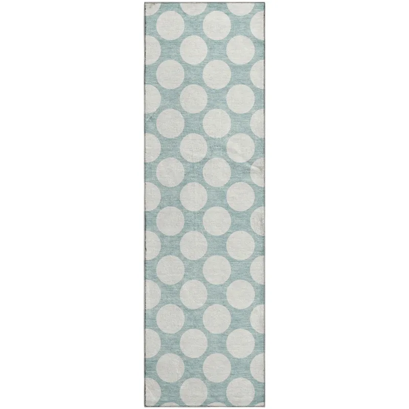 Luxury Washable Indoor/Outdoor The Reserve Seafoam 2\'3\" x 7\'6\" Runner Rug