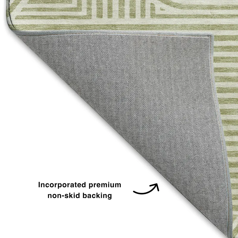 Luxury Washable Indoor/Outdoor The Reserve Aloe 2\'6\" x 3\'10\" Rug