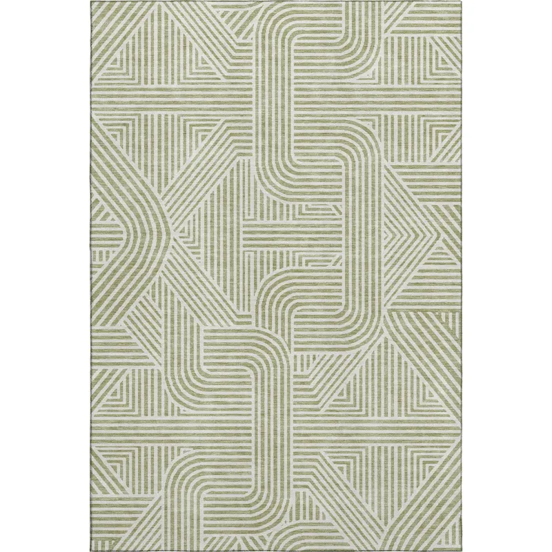 Luxury Washable Indoor/Outdoor The Reserve Aloe 2\'6\" x 3\'10\" Rug