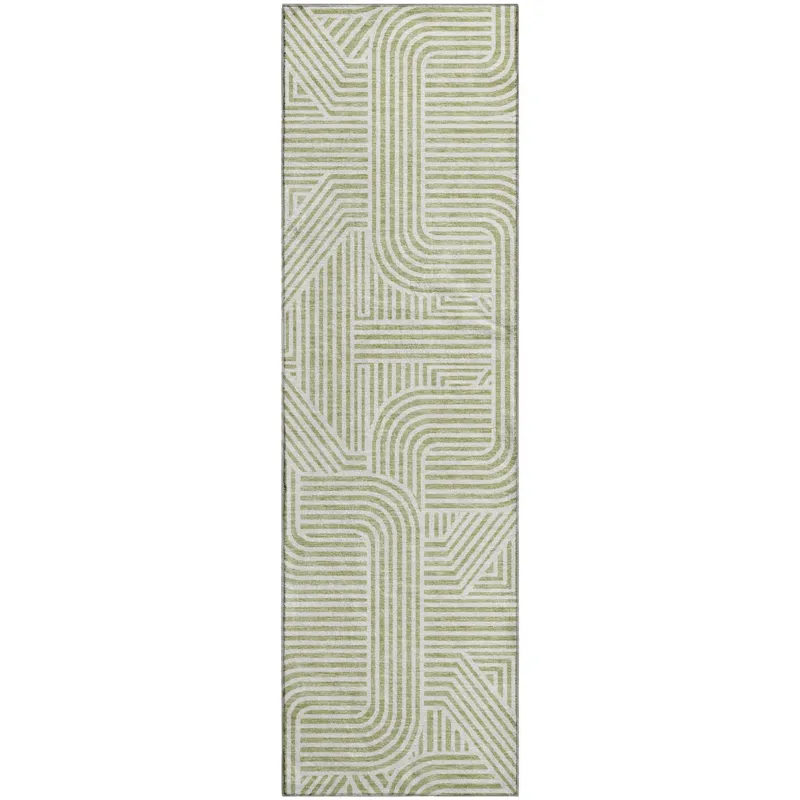Luxury Washable Indoor/Outdoor The Reserve Aloe 2\'3\" x 7\'6\" Runner Rug