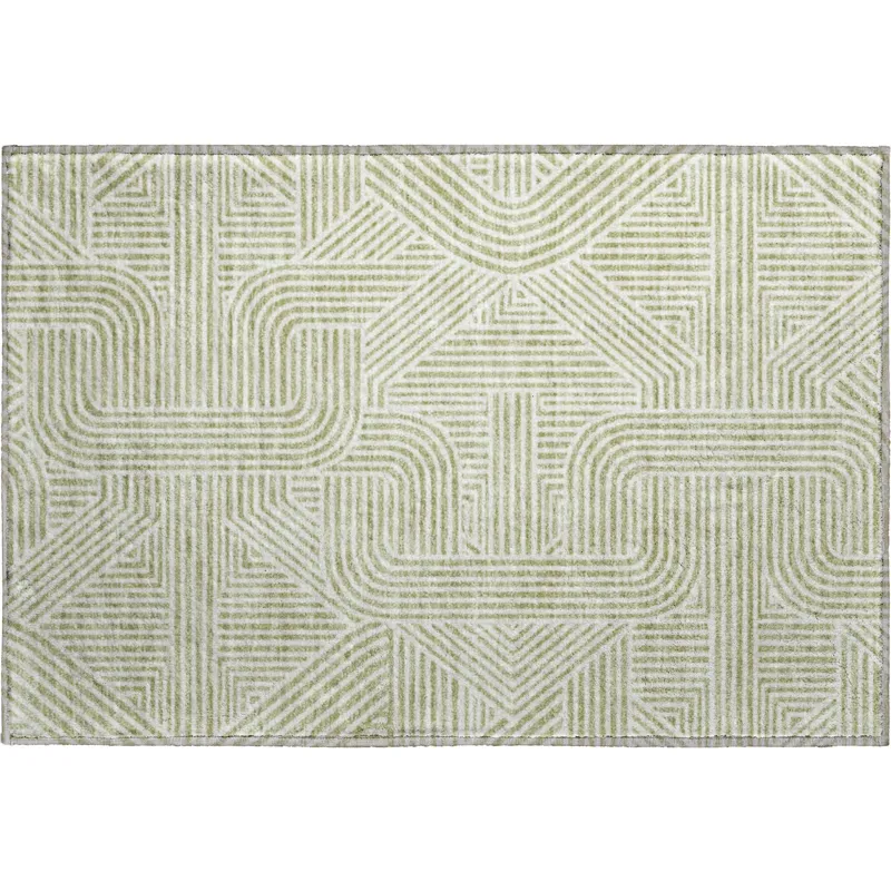 Luxury Washable Indoor/Outdoor The Reserve Aloe 1\'8\" x 2\'6\" Rug