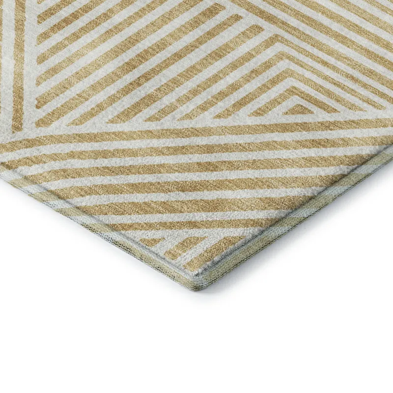 Luxury Washable Indoor/Outdoor The Reserve Gold 2\'6\" x 3\'10\" Rug