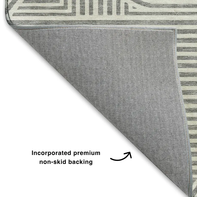 Luxury Washable Indoor/Outdoor The Reserve Gray 5\' x 7\'6\" Rug