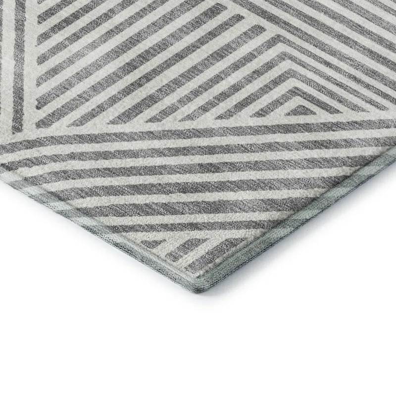 Luxury Washable Indoor/Outdoor The Reserve Gray 5\' x 7\'6\" Rug