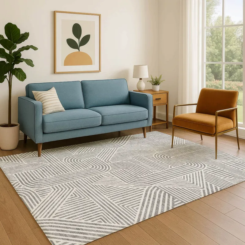 Luxury Washable Indoor/Outdoor The Reserve Gray 5\' x 7\'6\" Rug