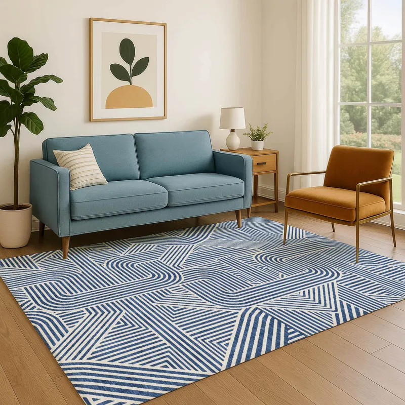 Luxury Washable Indoor/Outdoor The Reserve Navy 2\'6\" x 3\'10\" Rug