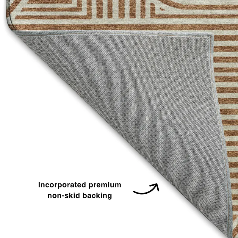 Luxury Washable Indoor/Outdoor The Reserve Paprika 1\'8\" x 2\'6\" Rug