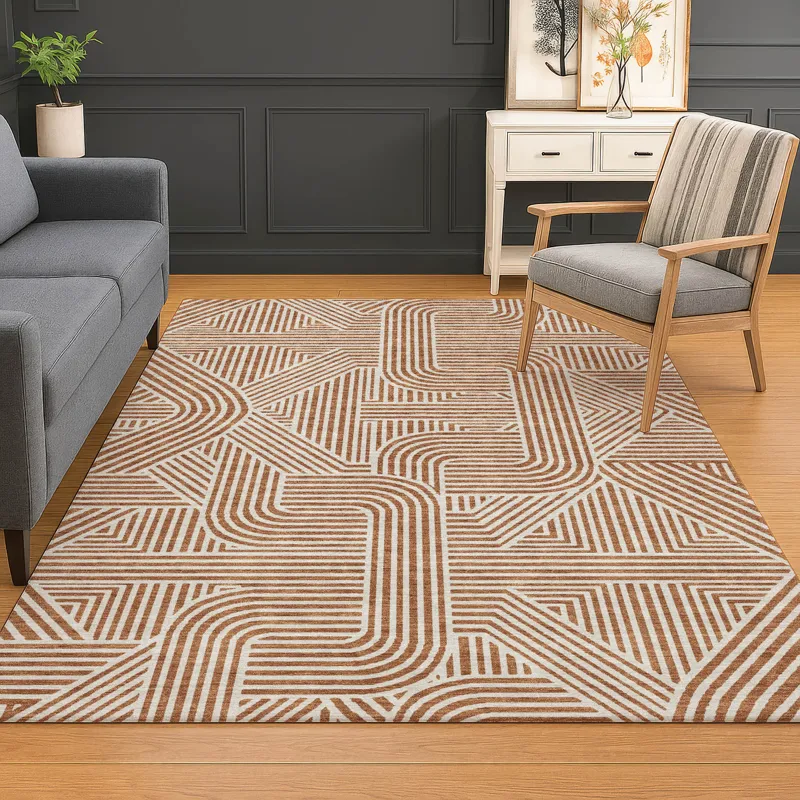 Luxury Washable Indoor/Outdoor The Reserve Paprika 10\' x 14\' Rug