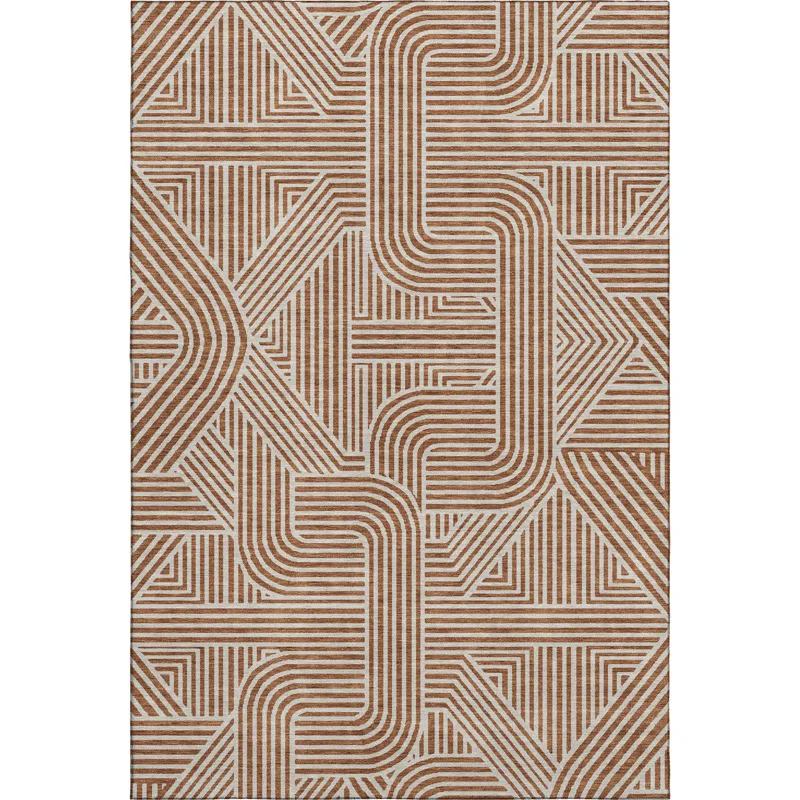 Luxury Washable Indoor/Outdoor The Reserve Paprika 10\' x 14\' Rug