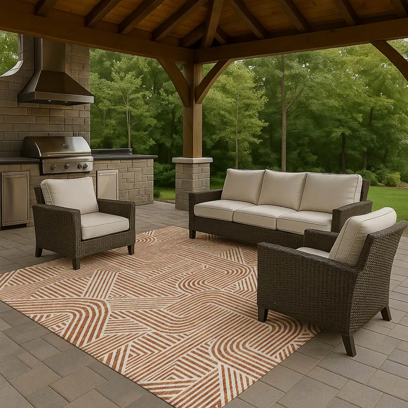 Luxury Washable Indoor/Outdoor The Reserve Paprika 10\' x 14\' Rug