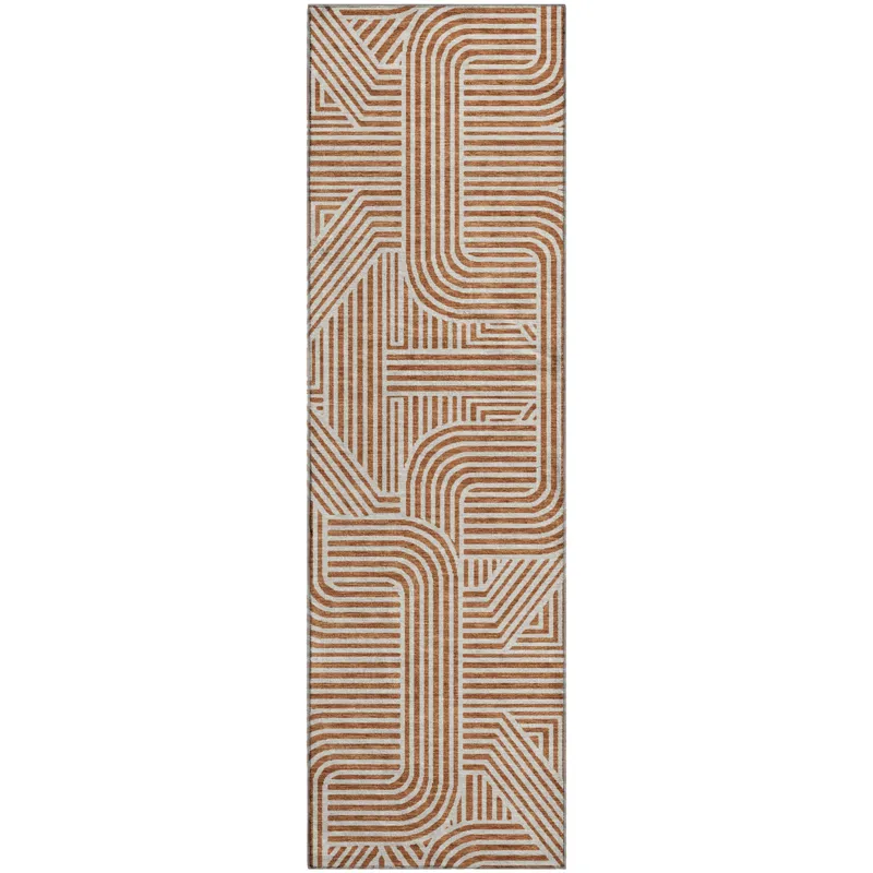 Luxury Washable Indoor/Outdoor The Reserve Paprika 2\'3\" x 7\'6\" Runner Rug
