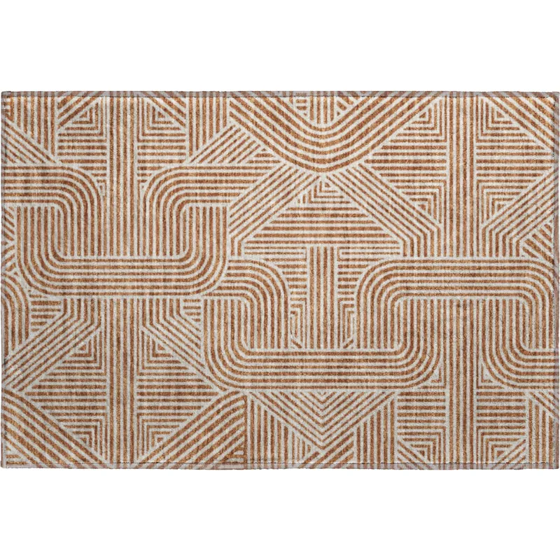 Luxury Washable Indoor/Outdoor The Reserve Paprika 1\'8\" x 2\'6\" Rug