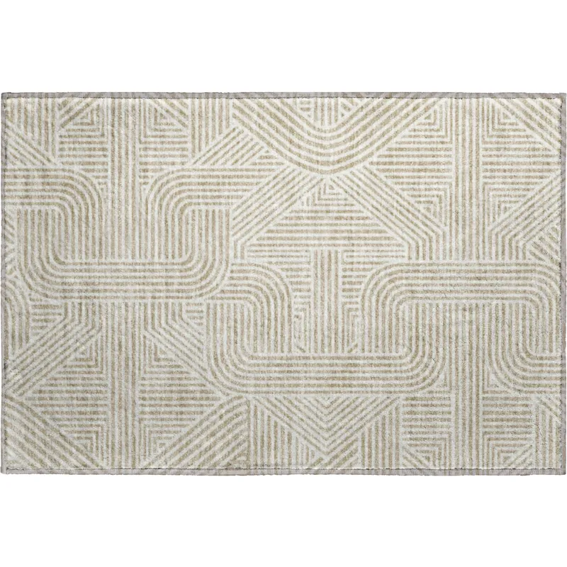 Luxury Washable Indoor/Outdoor The Reserve Putty 1\'8\" x 2\'6\" Rug