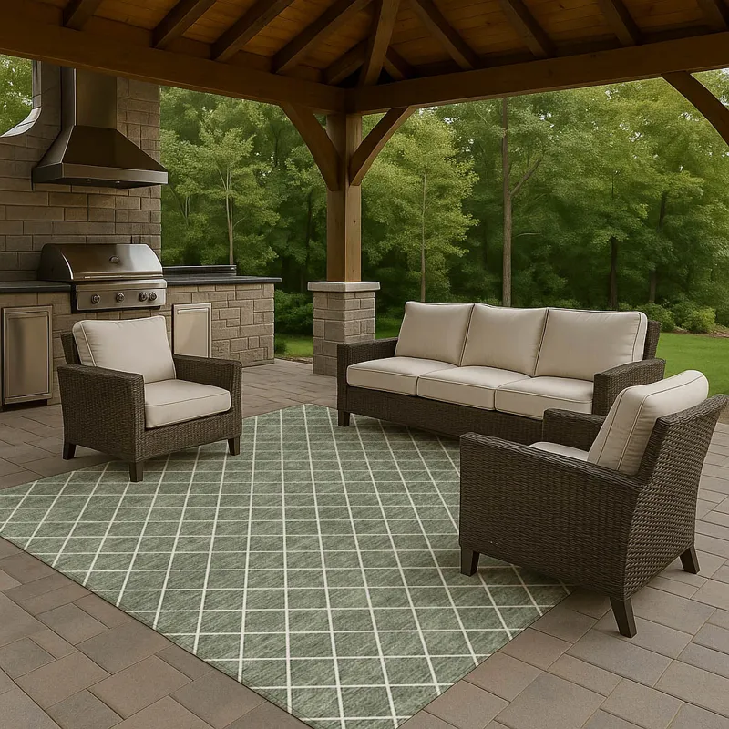 Luxury Washable Indoor/Outdoor The Reserve Basil 8\' x 10\' Rug
