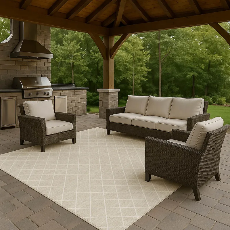 Luxury Washable Indoor/Outdoor The Reserve Beige 8\' x 10\' Rug