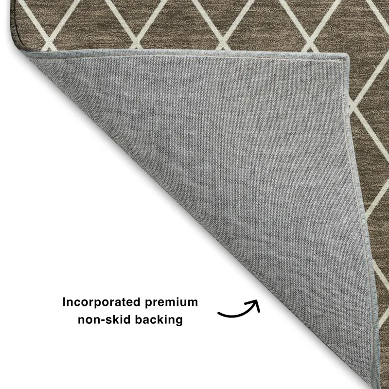Luxury Washable Indoor/Outdoor The Reserve Brown 3\' x 5\' Rug