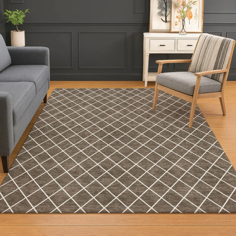 Luxury Washable Indoor/Outdoor The Reserve Brown 3\' x 5\' Rug