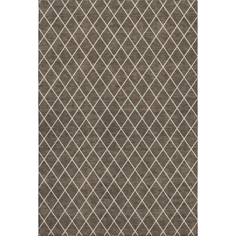 Luxury Washable Indoor/Outdoor The Reserve Brown 3\' x 5\' Rug