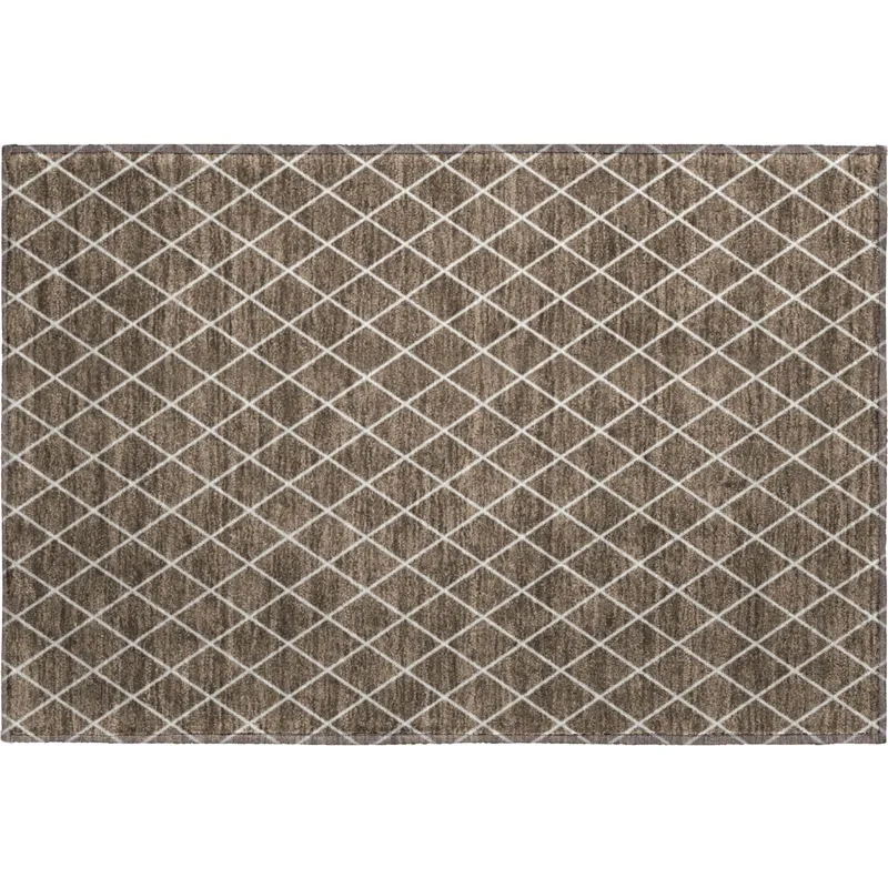 Luxury Washable Indoor/Outdoor The Reserve Brown 1\'8\" x 2\'6\" Rug