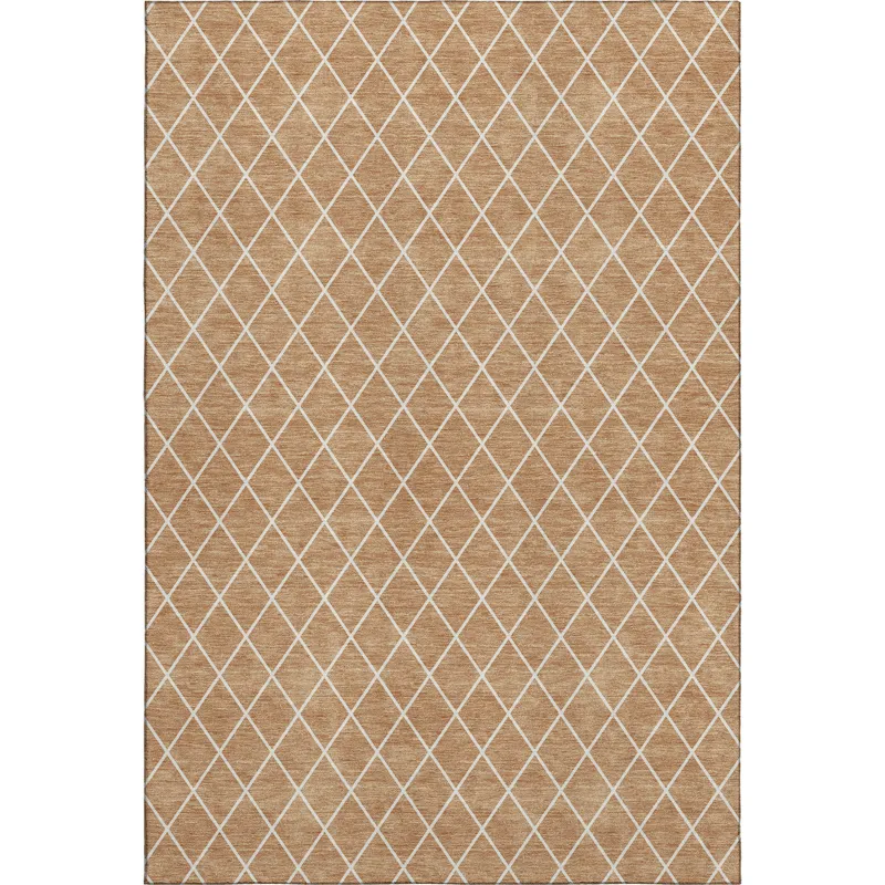 Luxury Washable Indoor/Outdoor The Reserve Copper 3\' x 5\' Rug