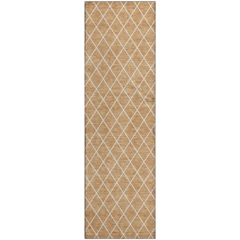 Luxury Washable Indoor/Outdoor The Reserve Copper 2\'3\" x 7\'6\" Runner Rug