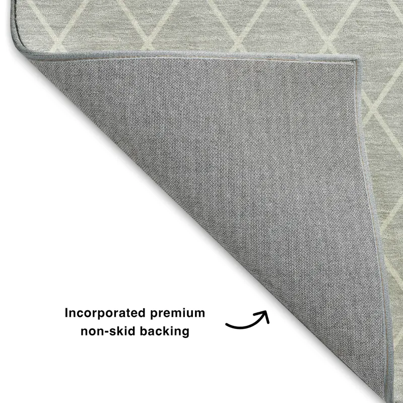 Luxury Washable Indoor/Outdoor The Reserve Silver 9\' x 12\' Rug