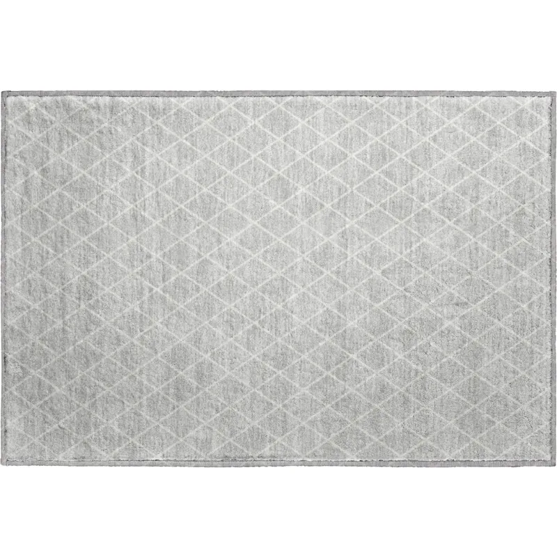 Luxury Washable Indoor/Outdoor The Reserve Silver 1\'8\" x 2\'6\" Rug