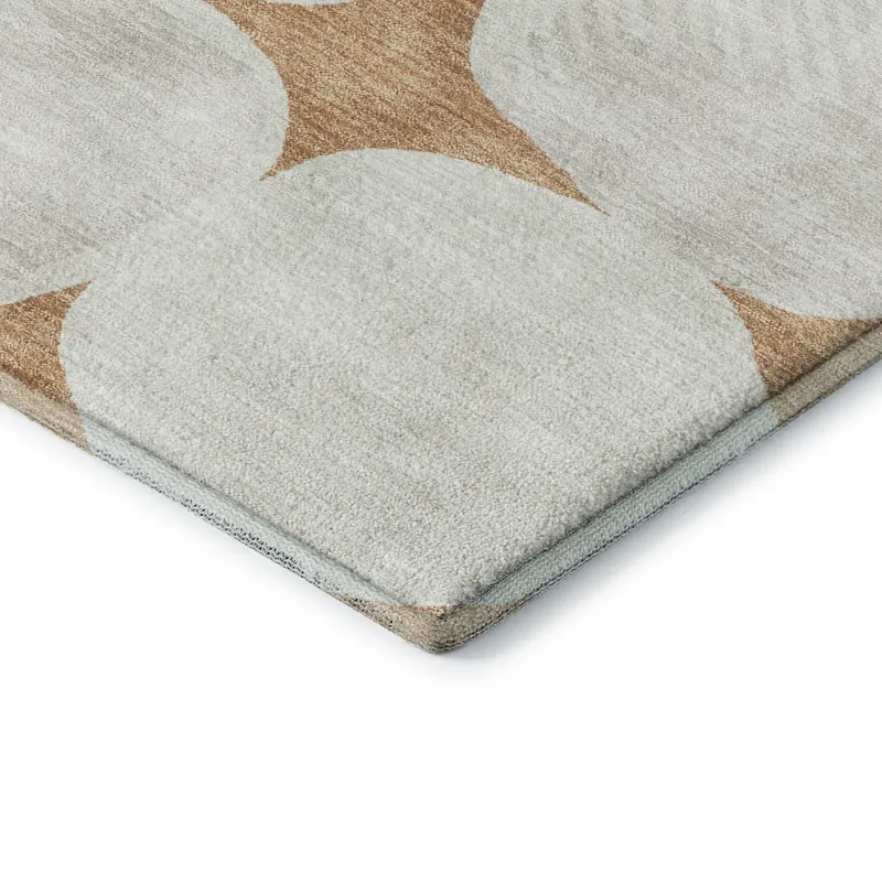Luxury Washable Indoor/Outdoor The Reserve Copper 8\' x 8\' Round Rug