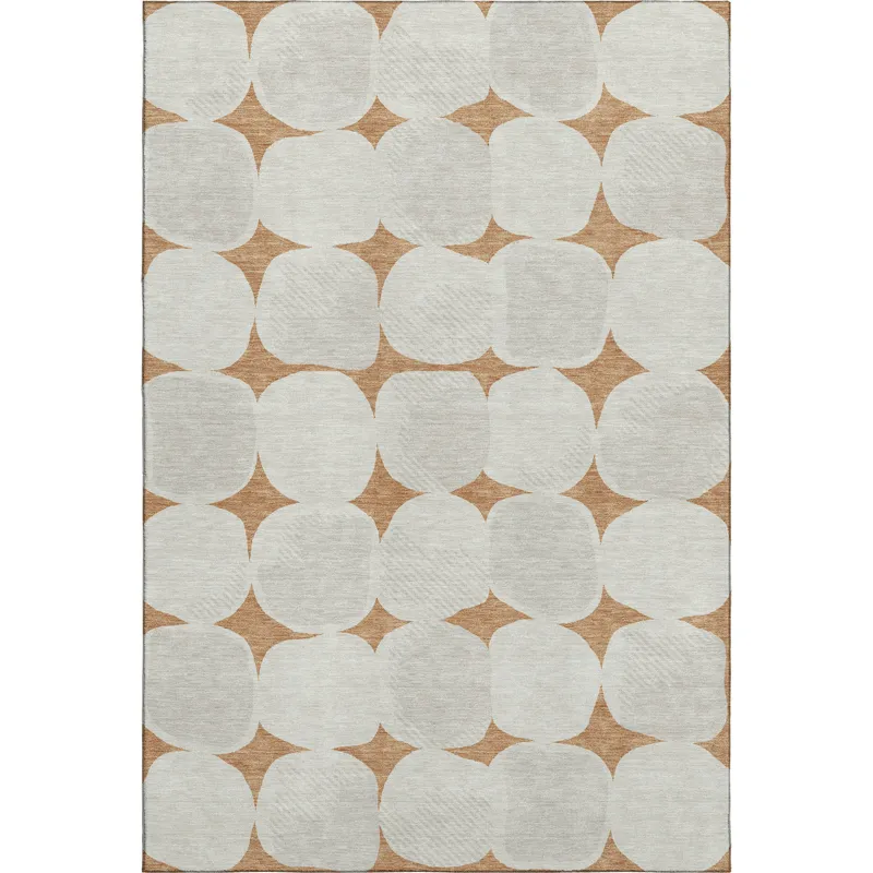 Luxury Washable Indoor/Outdoor The Reserve Copper 3\' x 5\' Rug