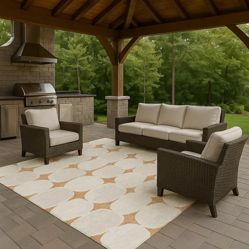 Luxury Washable Indoor/Outdoor The Reserve Copper 3\' x 5\' Rug