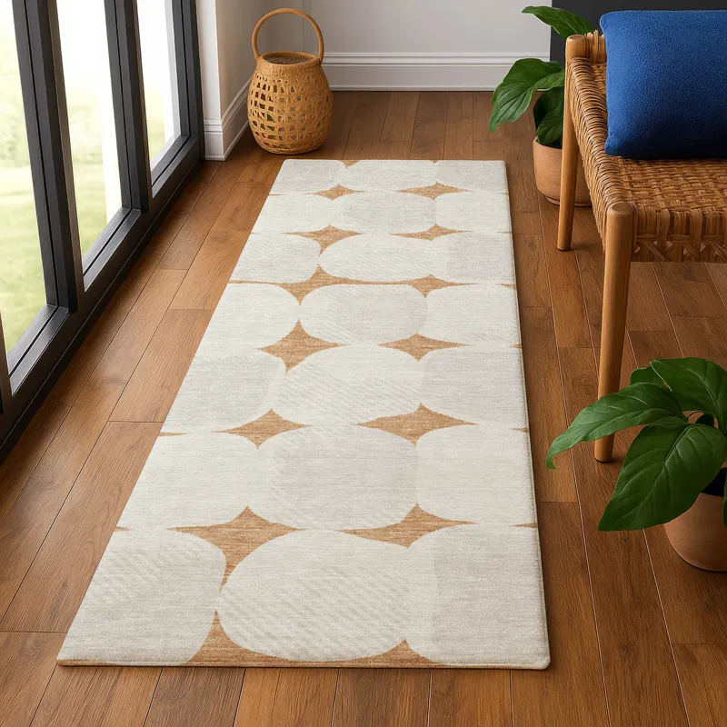 Luxury Washable Indoor/Outdoor The Reserve Copper 2\'3\" x 7\'6\" Runner Rug